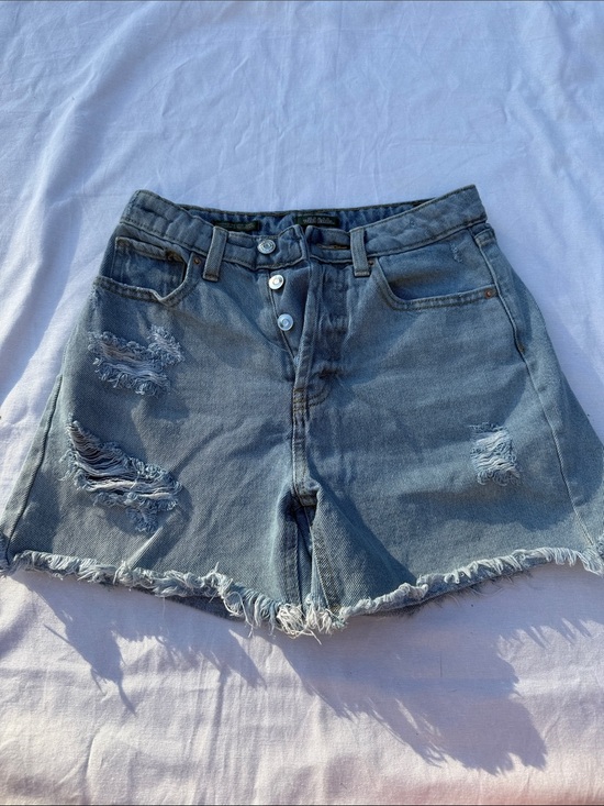 wild fable Pants - wild fable Light Blue Distressed High-Rise Denim Shorts